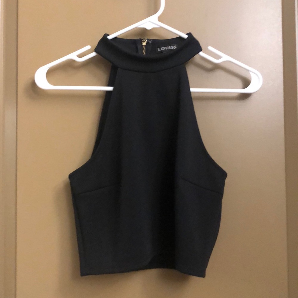 Black Scuba Halter Top